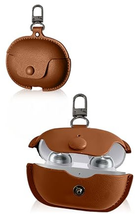 Protective cover for Technics EAH-AZ100 Wireless Earbuds, Soft PU Leather Case cover with Shockproof & Scratch-resistant & Business style, Brown