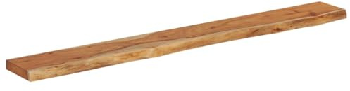 HEFZGDB Wandregal 180x20x3,8 cm Rechteckig Massivholz Akazie Baumkante Waschtischplatte Küchenarbeitsplatte Schreibtischplatte Esstisch für Studienraum Konferenzraum Küche Büro