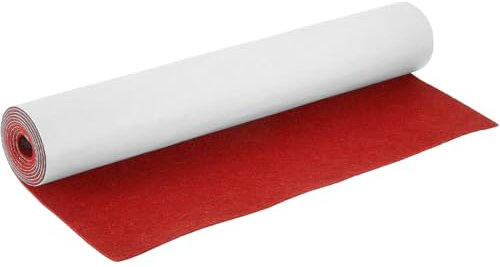 Feutrine Autocollante Tissus Autocollant Rouge - 40 x 220 cm 1 mm d'épaisseur Rouleau de feutre DIY - pour liner de boîte Tapis de tiroir Auto Feutre Cadre photo Pied de chaise Pieds de table