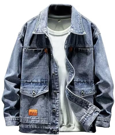 Generic Giacche Jeans Uomo Nera, Giacca Da Uomo Sezione Sottile Giovane E Di Mezza Età Bello Abito Slim Primavera E Autunno Giacca Di Jeans Business Casual Giacca In Jeans Per Il Tempo Libero