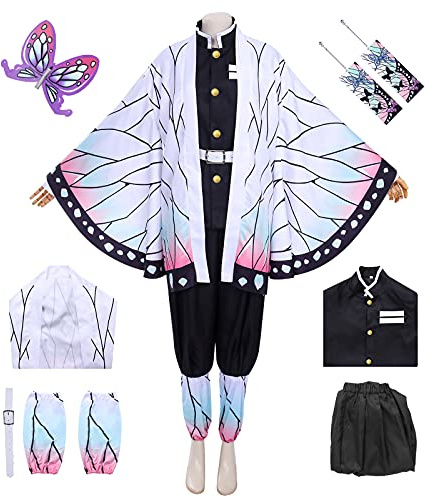 Suffolly Cosplay Kimono Anime Cosplay Kostüm Outfit Uniform Rollenspiel für Erwachsene Party Geschenk (Weiß, L)