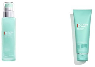 Lot de BIOTHERM HOMME, Aquapower Advanced Gel, Gel Ultra-Hydratant et Fortifiant Visage Homme,75 ml + Aquapower Nettoyant Visage - Nettoyant Moussant pour Peau & Barbe - Sans Paraben - 125 ml