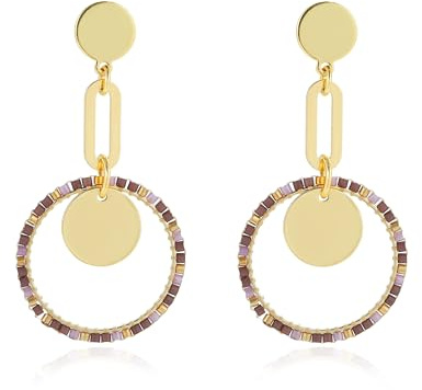 Boho Ohrringe Hängend Rocailles-Perlen Creolen Exquisite Statement Ohrringe Dame Somme Stockholm Style Schmuck