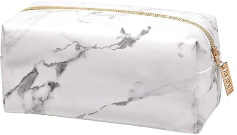 Marmor-Federmäppchen, weiß, PU-Bleistifttasche, Schreibwaren-Tasche, Kosmetik-Make-up-Pinsel-Aufbewahrungstasche für Mädchen, Frauen, Jugendliche