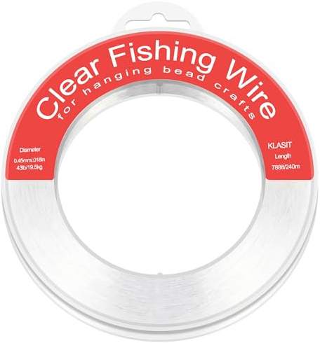 KLASIT Fishing Line 788FT, Invisible Monofilament Fishing Wire,Supports 43 Pounds Strong Nylon Invisible Thread for Hanging Decorations, Balloon Garland, Crafts, Picture Display & Outdoor Angles