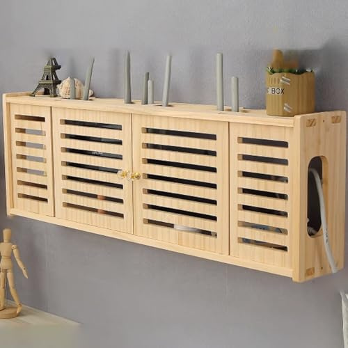 Wall Mounted WiFi Router Storage Box, Wireless Cabinet for Media Equipment, Router Shelf for TV Set-Top Boxes