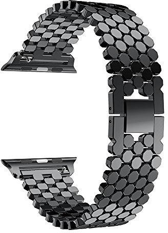 AISPORTS Compatible with Apple Watch Strap 49mm 45mm 44mm 42mm, Adjustable Stainless Steel Metal Clasp Bracelet Sport Wristband Replacement Strap for Apple Watch Ultra/iWatch Series 8/7/6/5/4/3/2/1/SE