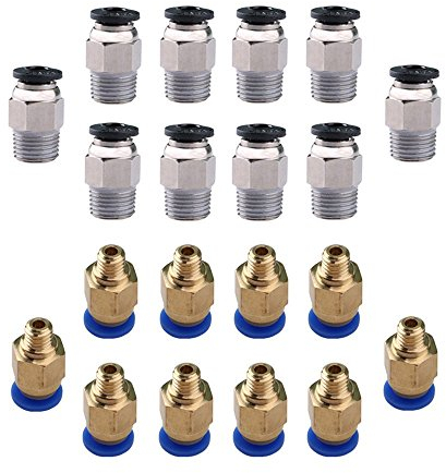 Luft-Schnellverbinder, CESFONJER 20-teiliges gerades Schnellverbinderset, enthält pneumatischen Schnellverbinder PC4-M6, pneumatischen Steckverbinder PC4-M10, Steckverbinder für Extruder-3D-Drucker