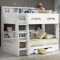 Happy Beds Wooden Bunk Bed with Underbed Storage Drawer, Orion White Wood Modern Twin Sleeper - 3ft Single (90 x 190 cm) with 2 x Pocket Sprung Mattresses Included