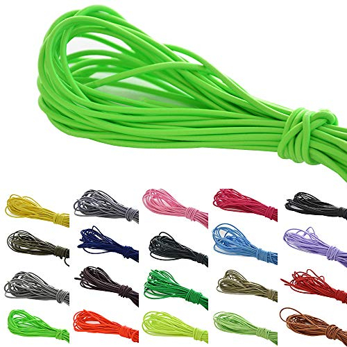 Roban Fashion 10 m elastische Gummikordel 3mm Gummischnur Elastische Kordel Hutgummi Auswahll aus 32 Farben,Neon grün