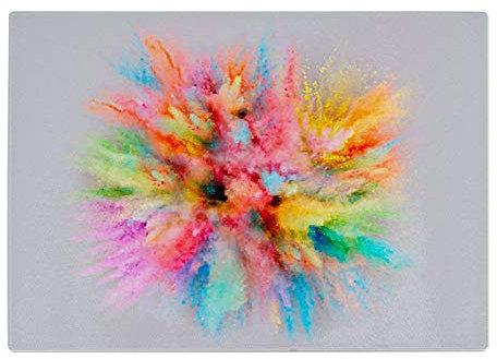 Colourful Dust Grey Pink Kitchen Worktop Protector Saver Glass Chopping Board