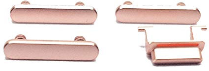 fonefunshop Volume esterno, muto, pulsanti di accensione, vassoio Sim per iPhone 7 - oro rosa
