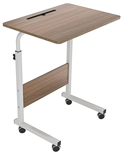 soges Table Ordinateur Portable à roulettes Support Tablette 60 x 40cm Table Appoint pour Ordinateur Portable au Bord du Lit, du Canapé