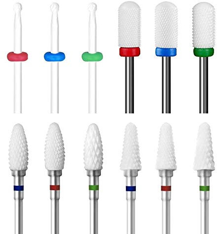 KADS Brocas de uñas de cerámica Set Nail File Bit Manicura Pedicura Brocas Cabeza de pulido Para Uñas Buffer Piel Muerta Removedor