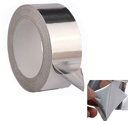 TOOLSTAR Ruban adhésif en aluminium, 10 mm x 50 m, résistant aux hautes températures, résistant à la chaleur, outils d'entretien (lot de 1)