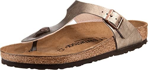 BIRKENSTOCK Gizeh BF Damen,Frauen,Zehentrenner,Synthetik,Seidenglanz,Sandalen,feiner Glanz,elegant, Graceful Taupe Gold, 41 EU