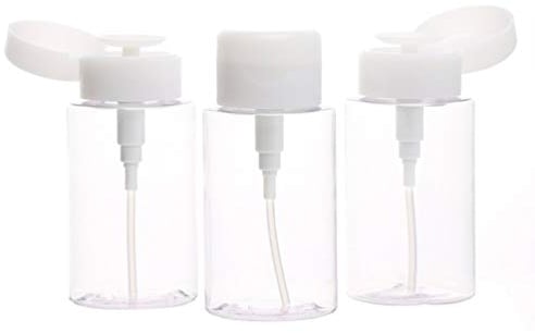 Milisten 3pcs Empty Pump Dispenser Alcohol Bottles Nail Polish Remover Bottle Plastic Press Bottle 300ml