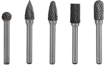 Greensen Lot de 5 fraises rotatives à double coupe en acier au tungstène 6 mm tige 10 mm Tête rotative Embouts de meuleuse Limes rotatives Tête fraisée Foret pour le travail du bois