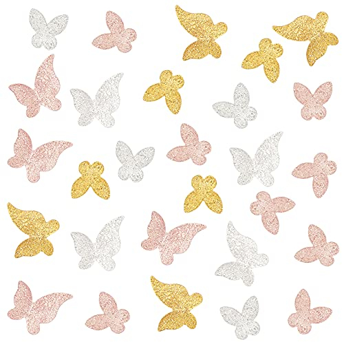 OLYCRAFT 120 Stück 2 Stile Schmetterling Harzfüller Legierung Epoxidharz Zubehör Schmetterling Harz Füllung Charms Harz Zubehör für Harz-Schmuck Machen - Golden & Rose Gold & Silber