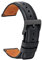 TStrap Leder Uhrenarmband 22mm - Weich Schwarz Quick Release Uhrenarmbänder Ersatz - Sport Uhrenarmband für Herren Damen - Smartwatches Armband mit Schwarz Schließe Haspe - 18mm 20mm 22mm