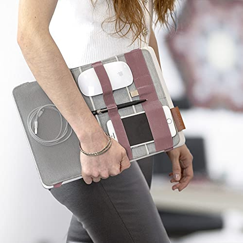 Beblau | FOLD | tragbarer Organizer, der an Ihren Geräten befestigt werden kann | für Büro, Zuhause und Schule | Laptop-Zubehör | Rucksack-Organizer | GESCHENK LILA