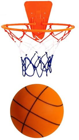 Teksome Lautloser Basketball | Schaumstoff-Basketball-Indoor-Trainingsball mit Korb | Flexibler Lautloser Ball-Schaumstoffball, stummgeschalteter Basketball für Verschiedene Indoor-Aktivitäten