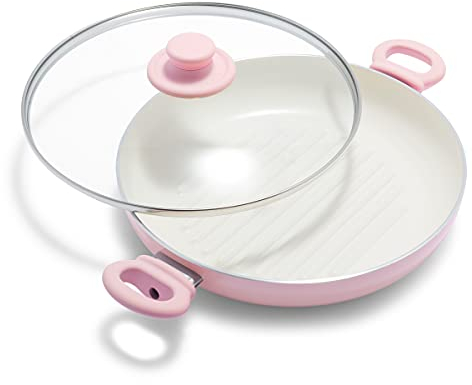 GreenLife Grip Healthy Keramik-Grillpfanne, antihaftbeschichtet, 28 cm, Pink