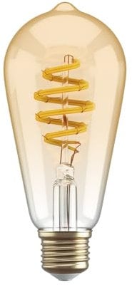 Hombli Smart Glühbirne ST64 E27 LED WLAN, dimmbar, vintage, warmweißes Licht 1800-2700K CCT, 800 Lumen, kompatibel mit Google, Alexa - bernsteinfarben