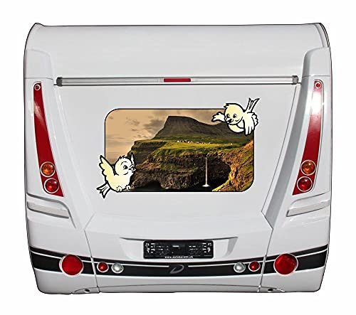 95cm! Klebe-Folie UV&Waschanlagenfest I21 Irland Klippen Himmel Wasserfall Dorf Hügel Camper Van Wohnmobil Aufkleber Sticker Decal