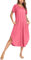 Nieery Chemise de Nuit Femme Coton Manches Courtes Robe de Nuit col V vêtements de Nuit Longue Tee Shirt Nuit avec Poche Robes Casual Femme lâche Robe Maxi