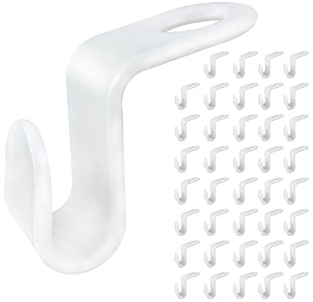 Andiker 40Pcs Ganchos Conectores para Perchas, Mini plástico Organizador de Perchas para Armario, Ganchos de Conexión Ahorran Espacio para Perchas de Ropa, Color Blanco