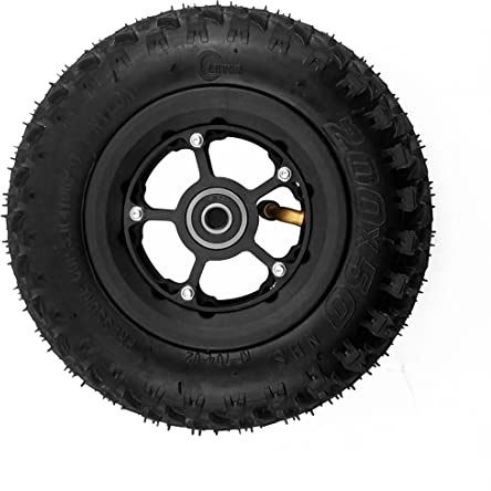 20,3 cm (8 Zoll) aufgeblasener Off-Road-Reifen mit blau-schwarzer, ausgehöhlter Aluminium-Legierung für Mountain-Skateboard, Roller (schwarz)