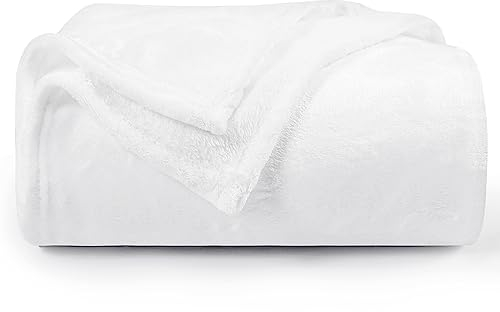 Aisbo Kuscheldecke Flauschig Decke Weiß - Fleecedecke 150x200 cm XL Warme Sofa Decke, Kuschlige Wohndecke Weich als Wohnzimmer Blanket Couchdecke für Winter