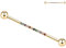 14G Industrial Barbell Chirurgenstahl Industrial Piercing Schmuck Gold Industrial Barbell 38 mm langer Gerüststab Industrial Bar mit Mix Color CZ Knorpelohrring Helix-Ohrringe für Damen Herren