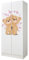 Leomark Weiß zweitüriger Kleiderschrank für Kinder - Roma - funktionaler Schwebetürenschrank, Dim: 70 x 42,5 x 161,5 (H) cm, Kommode, Schrank, Möbel für Kinder, UV-Druck: Meine Bären