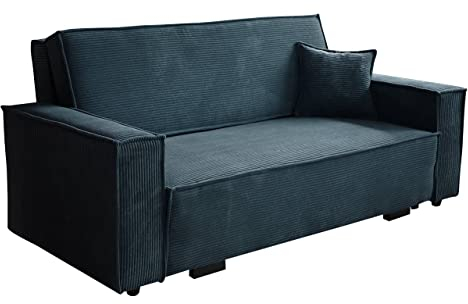 Mirjan24 Sofa Viva Star Cord IV mit Schlaffunktion, 4 Sitzer Polstersofa mit Bettkasten inkl. Kissen, Schlafsofa, Bettsofa, Sofagarnitur, Farbauswahl, Wohnlandschaft (Poso 05)