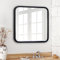 Americanflat 61 cm - Espejo Cuadrado con Marco Negro Decorativo para Salón, Recibidor, Dormitorio - Cristal Reistente - Esquinas Gruesas Redondeadas