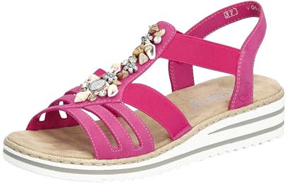 Rieker Femme V0649 Sandale, Rose Bonbon, 39 EU