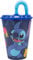 Golddunes Kids Character Sports Tumbler 430ML Drinking Re-usable Plastic Cup with Re-Usable Straw (Stitch)