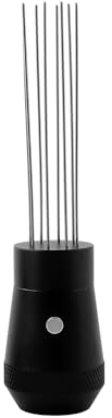 MEMOFYND 1 ago in polvere per caffè, distributore di polvere in acciaio inox, ago magnetico in polvere di pino, accessori per espresso, caffettiera rimovibile (nero)