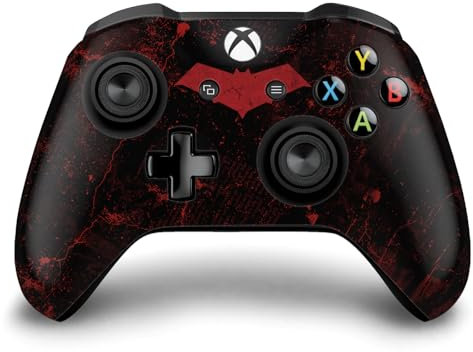 Head Case Designs Offizielle Batman DC Comics Red Hood Logos Und Comicheft Vinyl Haut Gaming Aufkleber Abziehbild Abdeckung kompatibel mit Xbox One S/X Controller