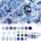 Kristallglasperlen für Schmuckherstellung und DIY-Armband-Set, sortiert, rund, Braun und Blau, Seestern, 8 mm, Kristall-Rocailles-Perlen