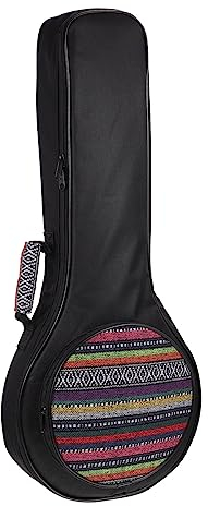 TOYANDONA Portable Mandolin Bag Thick Ethnic Style Storage Pouch with Comfortable Sponge Straps for Safe Instrument Transport