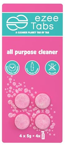 EzeeTabs All purpose cleaner – Cleaning tabs for a microplastic-free, biodegradable and vegan cleaning product – 4 x Cleaner for all surfaces