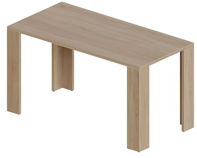 POKAR Esszimmertisch, Esstisch, Küchentisch, Schreibtisch mit 2.5 cm Tischplatte, Sonoma Eichen, 160 x 80 x 75 cm