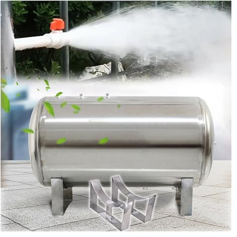 Vaso de expansión 100-500 L Sistema de agua Tanque de presión horizontal grande, Kit de instalación de tanque de presión de pozo de acero inoxidable para bomba de pozo/sistema de agua presurizada ( Si