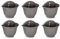 AC - Pack de 6 macetas de plástico para Pared, macetero, Tiesto Colgar, Recipiente para Plantas, Flores, balcón, Porche, hogar, Fabricada en España (Antracita - 26 x 29,5 x 19 cm)