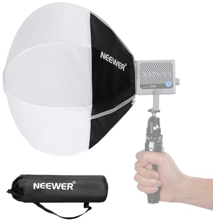 NEEWER Lanterna Softbox per HS60B HS60C HS60C Pro LED Video Luce, 12 Sgancio Rapido 360° Omnidirezionale Mini Diffusore (Non Bowens Mount) per Studio Fotografia Video Registrazione Streaming, NS7L
