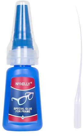 Nynelly Supercolla per Incollare Montature di Occhiali, 20 g di Colla Liquida Trasparente Forte, Adesivo Istantaneo per Riparare Plastica, Legno, Metallo, Gomma e Cuoio
