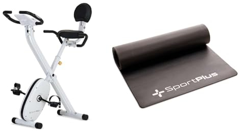 SportPlus Heimtrainer klappbar, Trainignsbike mit Rückenlehne & Bodenschutzmatte für Heimtrainer, Hometrainer & Fitnessfahrräder, schadstoffgeprüft, strapazierfähig, Maße ca. 120x70x0,6cm (LxBxH)